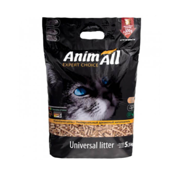 Наполнитель древесный, AnimAll, 5,3 кг (300 г в подарок)