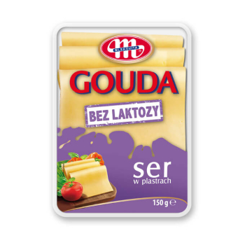 Сыр без лактозы нарезка Гауда, Mlekovita, 150 г