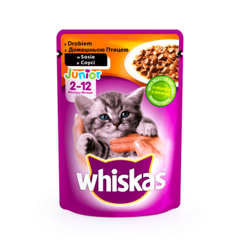 Корм Junior пауч для котов домашняя птица в соусе, Вискас, 100 г