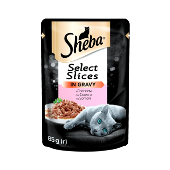 Корм пауч для котов с лососем в соусе, SHEBA, 85 г