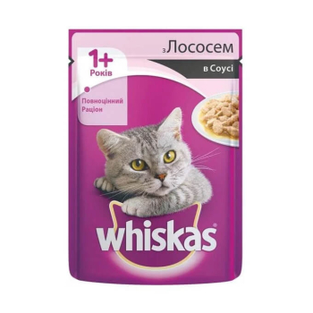Корм пауч для котов лосось в соусе, Вискас, 100 г