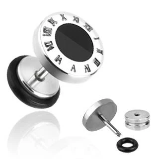 Фейк плаги обманки из стали Spikes Black Round PSFX-42