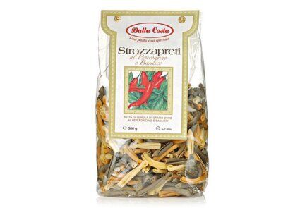 Макароны Strozzapreti, три цвета, с перцем чили и базиликом, "DALLA COSTA", 500 гр