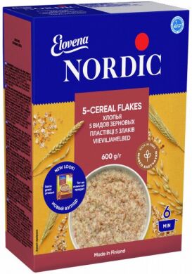 Хлопья овсяные Nordic 5 видов зерновых 600г