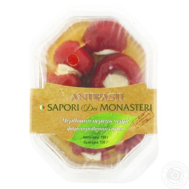 Перец трехцветный фаршированный сыром "Sapori dei Monasteri", 180 гр