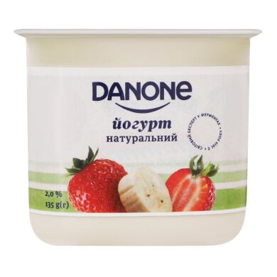 Йогурт Danone Клубника-банан 2% 135г