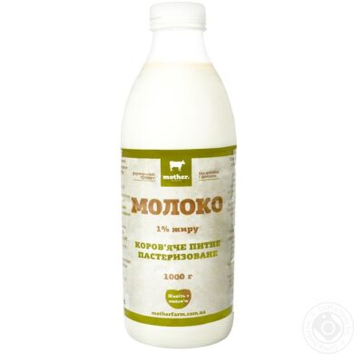 Молоко пастеризованное 1% "Mother Farm", 1 л