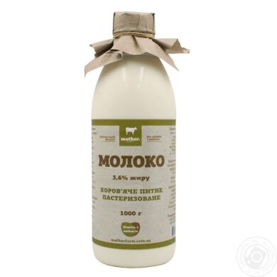Молоко пастеризованное 3,6% "Mother Farm", 1 л
