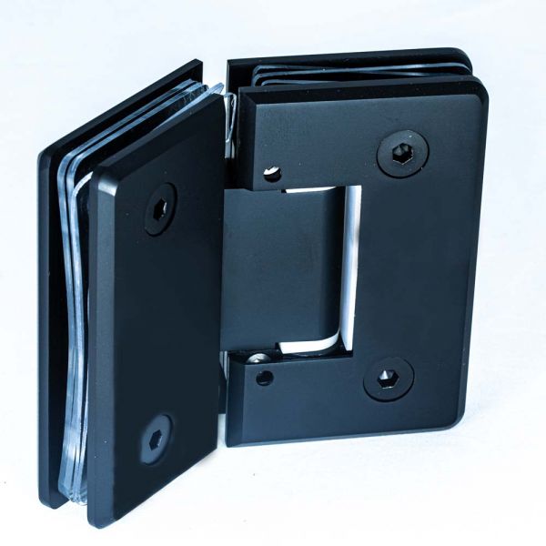 HDL-302C/BLACK. Петля стена-стекло 135 градусов с регулируемым углом фиксации  / покрытие - ЧЕРНЫЙ МАТ