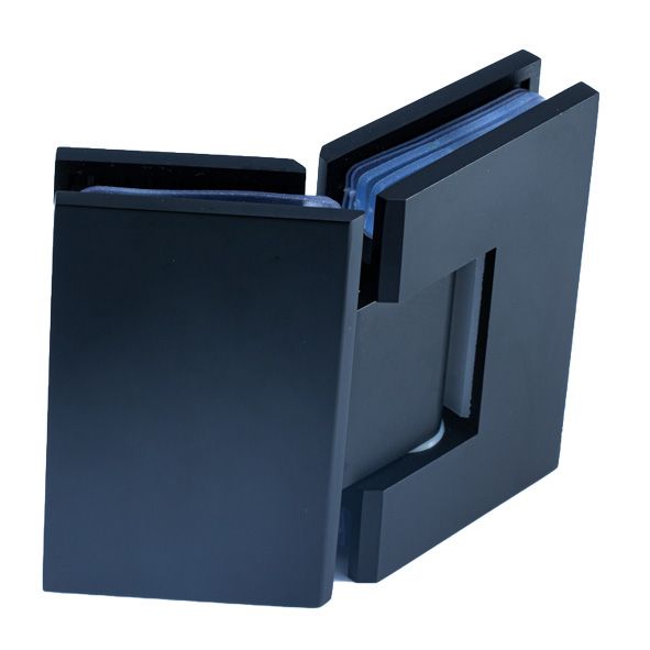 SH135-B-AD/BLACK. Петля стекло-стекло 135 градусов с регулируемым углом фиксации  / покрытие - BLACK MATT