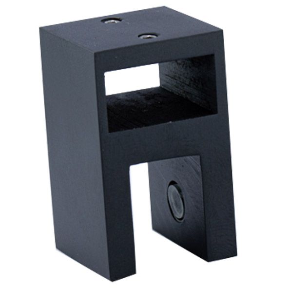 TKSQ818/BLACK (мат.черный).Крепление труба стекло сквозное для трубы 20*10мм.