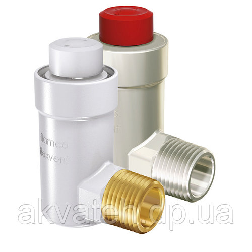 Автоматический воздухоотводчик 1/2" Flexvent H ( угловой) для радиаторов белый глянец FLAMCO