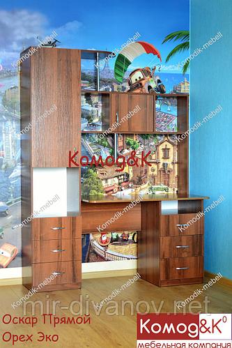 Стол компьютерный Оскар прямой. Орех Эко