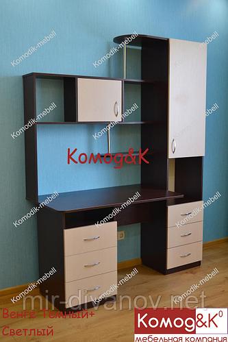 Стол компьютерный Оскар прямой. Венге Темный+Светлый