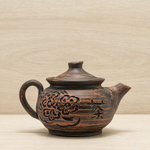 Чайник заварочный из красной глины 0,45л