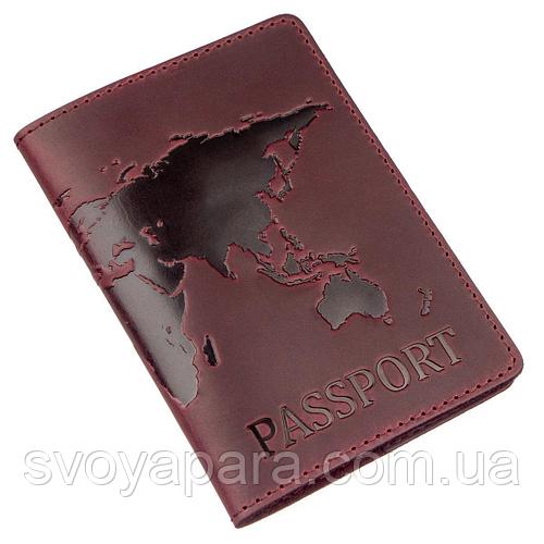 Обложка на паспорт Shvigel 13955 кожаная матовая Сливовая