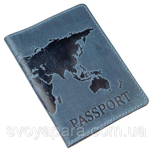 Обложка на паспорт Shvigel 13956 кожаная матовая Cиняя