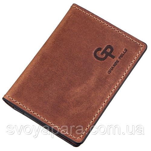 Обложка для ID-паспорта из натуральной кожи GRANDE PELLE 11235 Коричневая