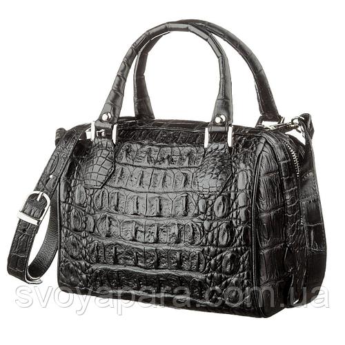 Сумка женская CROCODILE LEATHER 18618 из натуральной кожи крокодила Черная