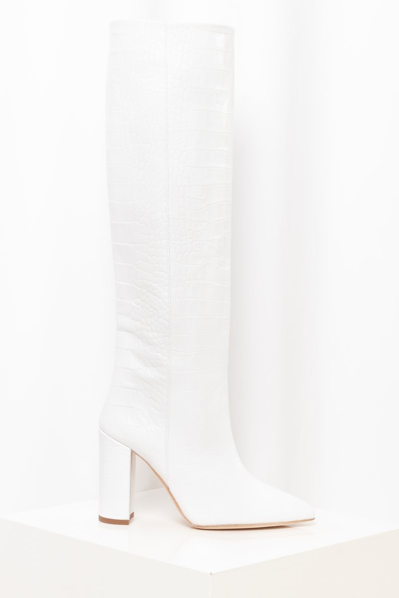 Tall Boots White Moc