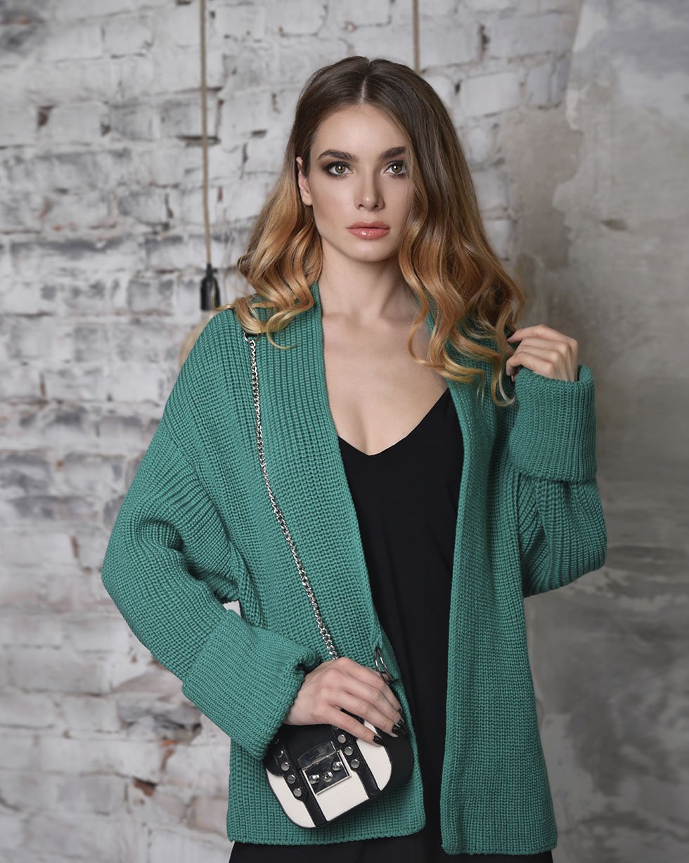 Кардиган из шерсти мериноса в цвете Noble Fern (Limited collection)