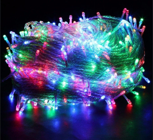 Гирлянда 200 LED 11,5м с прозрачным проводом (мультиколор)