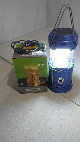 Фонарик кемпинг 5800T-1W+6LED ЗУ солн.бат. Power Bank