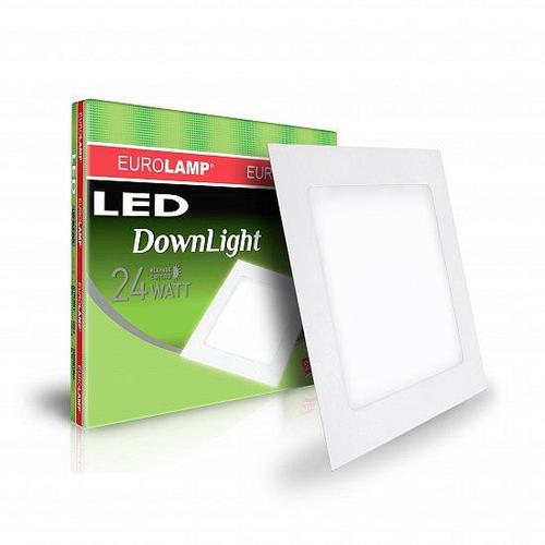 Светодиодный светильник EUROLAMP квадратный Downlight 24W 4000K