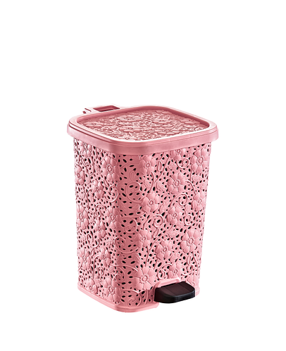 Ведро мусорное Цветок с педалью DUNYA PLASTIK ТУРЦИЯ (20 x 21 x 27 СМ) 6л. 01152