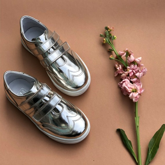 Серебристые кеды для девочки