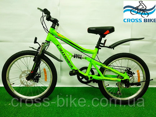 Детский двухколесный велосипед скоростной Crosser Legion 20" зеленый