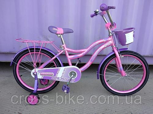 Детский велосипед Azimut Kiddy 20 дюймов для девочки от 6 лет до 9 лет розовый