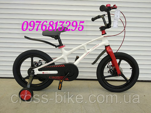 Детский велосипед Crosser MAGNESIUM BIKE стальная вилка 16 дюймов бело-красный