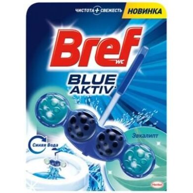 Блок для унитаза Bref Blue Aktiv Голубая вода Свежесть эвкалипта, 50г