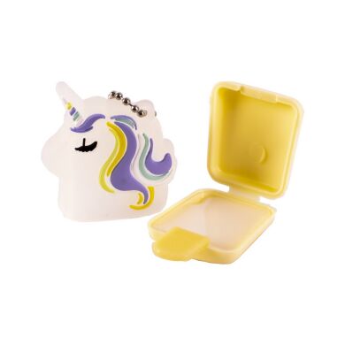 Детский бальзам для губ Ice-cream Unicorn с нежным ароматом ванили 1,2 г, с подвеской-цепочкой, коробо
