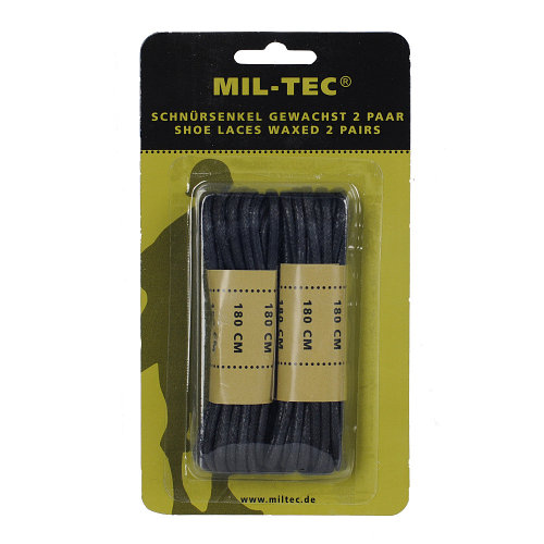 Шнурки вощеные MIL-TEC 180см черные
