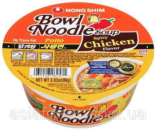Лапша быстрого приготовления со вкусом курицей острая Spicy Chicken Nong Shim 86 г