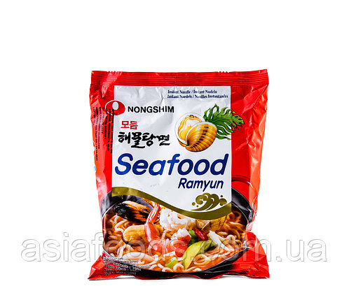 Лапша Рамен быстрого приготовлaения с морепродуктами Seafood Ramyun Nong Shim 125 г