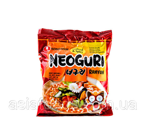 Лапша Рамен быстрого приготовления острая с морепродуктами Spicy Neoguri Ramyun Nong Shim 120 г