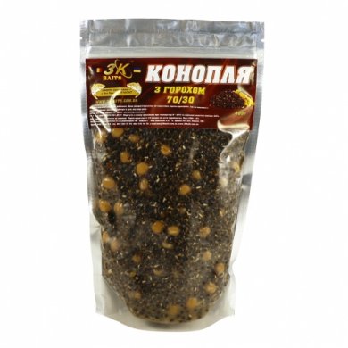 3K Baits КОНОПЛЯ С ГОРОХОМ (70/30) 0,4кг.