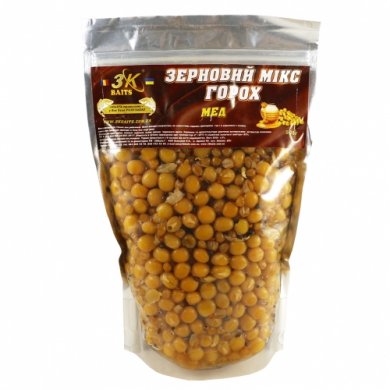 3K Baits зерновой МИКС ГОРОХ (мед) 0,5кг.