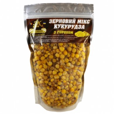 3K Baits зерновой МИКС КУКУРУЗА (с горохом) 0,5кг.