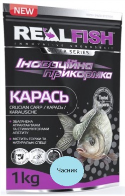 Классическая прикормка Real Fish Карась "Чеснок" 1кг