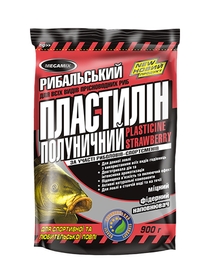 Рыболовный пластилин Megamix "Полуничний (Strawberry)" 0,5кг