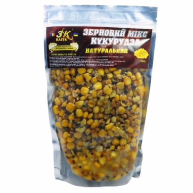 3K Baits зерновой МИКС КУКУРУЗА (натуральный) 0,5кг.