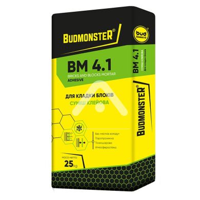 Кладочная смесь для блоков BudmonsteR BM 4.1, 25 кг BudMonster