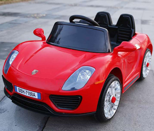 Детский электромобиль с пультом Porsche T-7616 красный