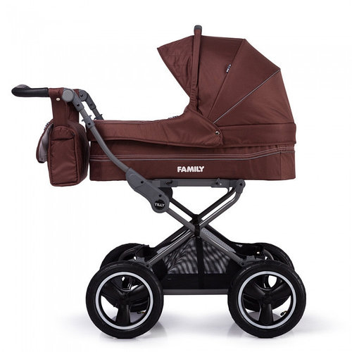 Детская универсальная коляска с большими надувными колесами TILLY Family T-181 Brown