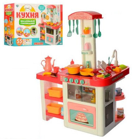 Детская большая музыкальная кухня Home Kitchen. Циркуляция воды. Свет. Звук. КОРАЛЛОВАЯ. 889-63-64