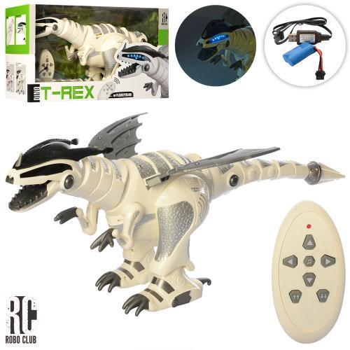 Интерактивный робот-динозавр Robo Club T-Rex на радиоуправлении. Аккумулятор. Двигается. Звук. Свет. арт. 5476